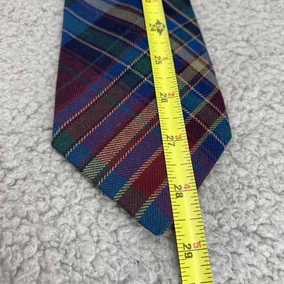 Pendleton Silk Neck Tie Mens Bue Red Madras Plaid Classiccore Preppy Corpcore - Picture 6 of 8